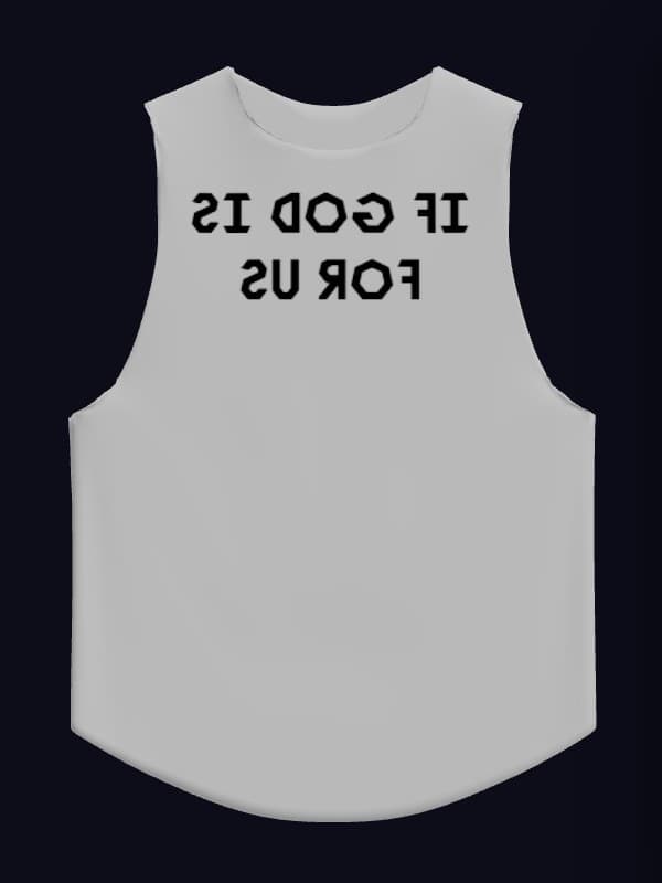 If God Is For Us Mirror Tank, white front view
